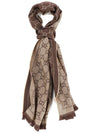 GG Jacquard Pattern Knit Muffler Light Brown - GUCCI - BALAAN 2