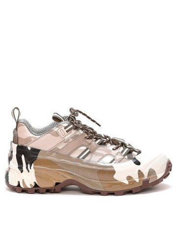 Burberry Arthur Camouflage Print Grip Strap Nylon Low Top Sneakers Brand Size 41 US Size 8 - BURBERRY - BALAAN 1