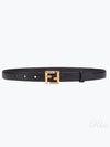 FF Logo Buckle Belt Black Gold - FENDI - BALAAN 2