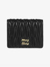 Matelasse Leather Half Wallet Black - MIU MIU - BALAAN 4