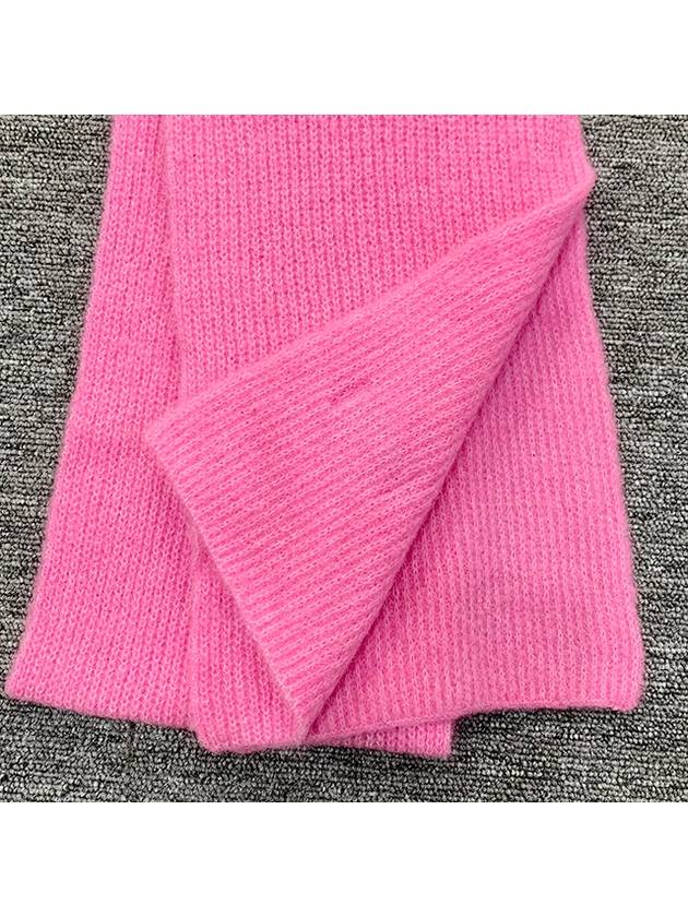 Logo Patch Wool Blend Muffler Pink - GANNI - BALAAN 5