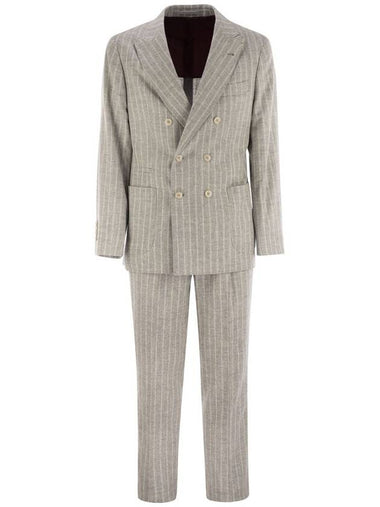 Pinstripe suit of alpaca and comfort wool - BRUNELLO CUCINELLI - BALAAN 1