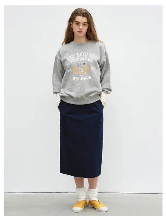 H LINE POCKET MIDI SKIRT NAVY - BENSIMON - BALAAN 1