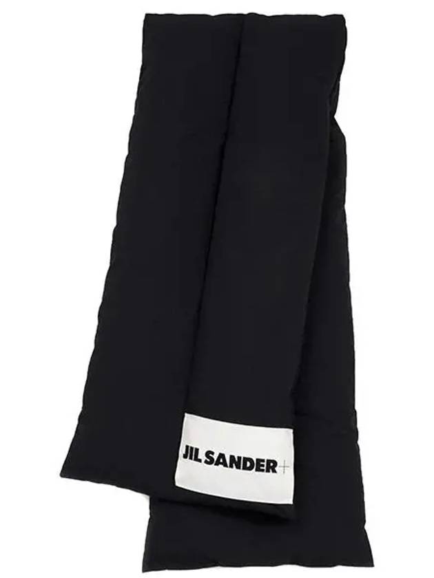 Logo Label Stitched Padded Down Scarf Black - JIL SANDER - BALAAN 3