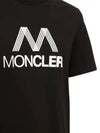 Side Three Stripes Logo Crew Neck Short Sleeve T-Shirt Black - MONCLER - BALAAN 3