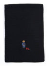 Embroidery Polo Bear Wool Muffler Black - POLO RALPH LAUREN - BALAAN 3