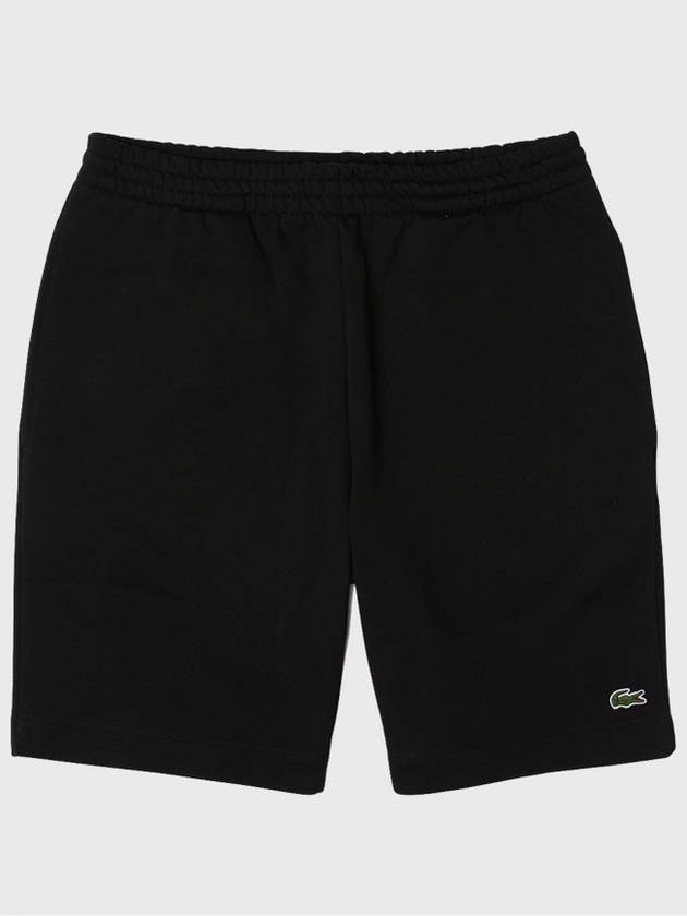 Organic Brushed Cotton Fleece Shorts Black - LACOSTE - BALAAN 2