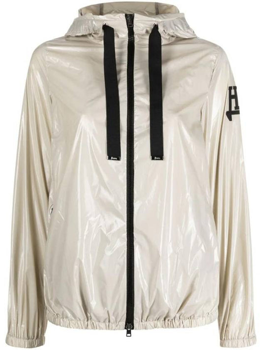 Women's Cape Iconic Gloss Hooded Zip-Up Chantilly - HERNO - BALAAN 1