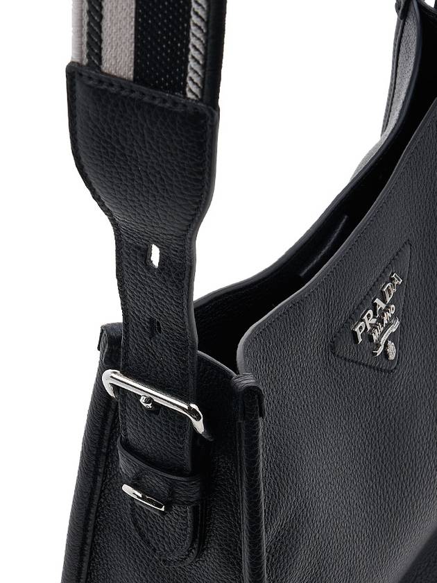 Leather Hobo Crossbody Bag Black - PRADA - BALAAN 9