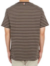 Men's Striped Cotton Short Sleeve T-Shirt Brown - THOM BROWNE - BALAAN 5