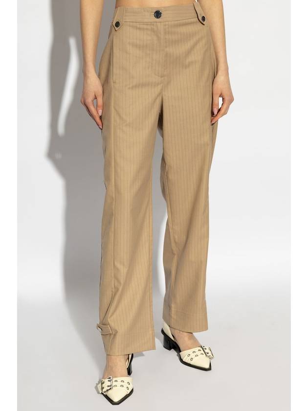 Ganni Striped Trousers, Women's, Beige - GANNI - BALAAN 3