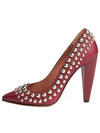 red studded stiletto heel burgundy - VALENTINO - BALAAN 2