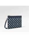 Men's Pochette To Go Monogram Shadow Leather Pouch Bag Ink Blue - LOUIS VUITTON - BALAAN 3