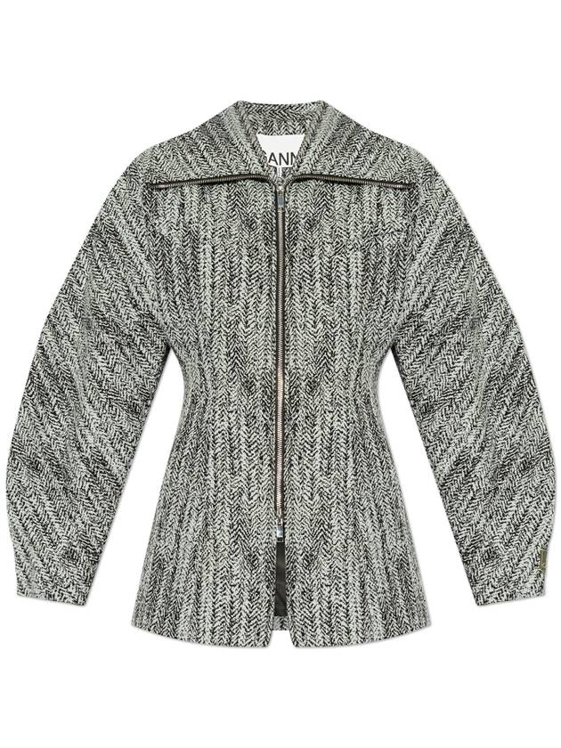 Ganni Jacket With Collar, Women's, Grey - GANNI - BALAAN 1