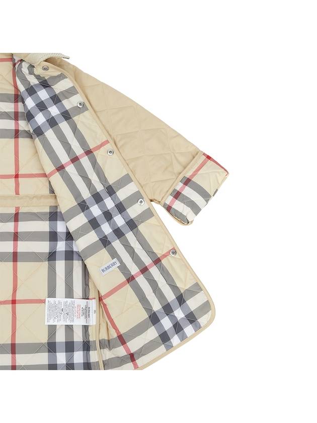 Kids Quilted Coat Pale Stone - BURBERRY - BALAAN 8