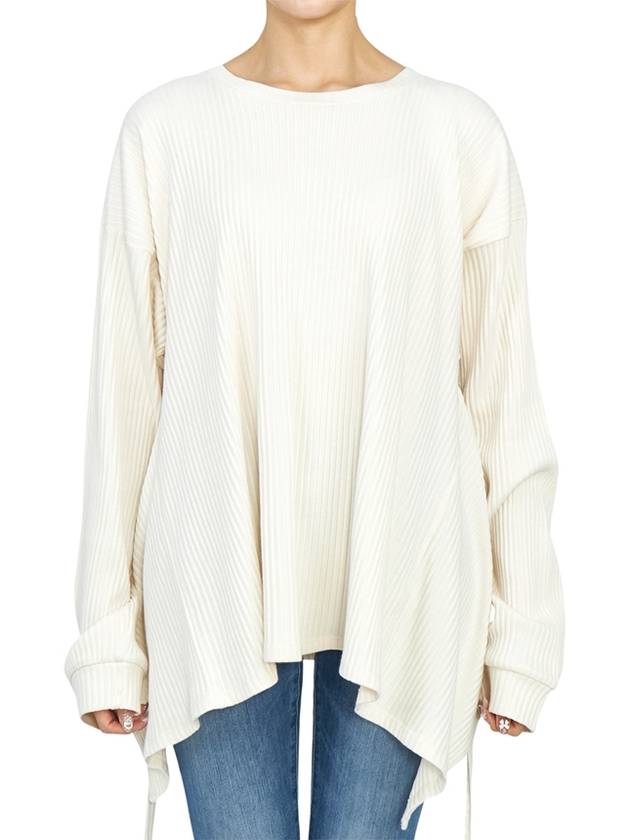 Women's Show Organic Cotton Long Sleeve T-Shirt Offwhite - BASERANGE - BALAAN 9