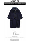 3G00010 0U319 778 Logo Patch Hooded Double Button Cape Navy Women s Jacket TJ - MONCLER - BALAAN 2