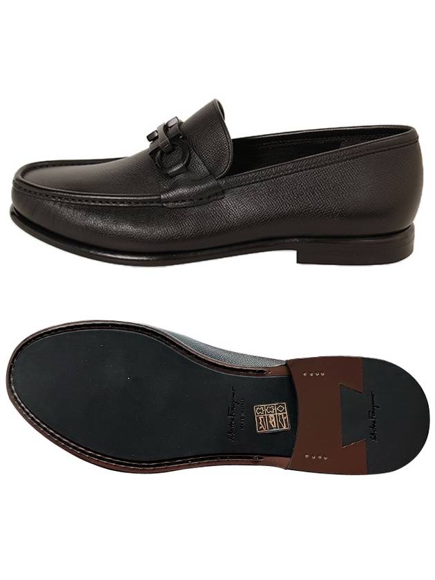 Gancini Bit Leather Moccasin Loafers Black - SALVATORE FERRAGAMO - BALAAN 3