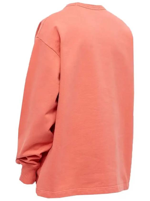 Logo Cropped Neck Oversized Fit Sweatshirt Salmon Pink - ACNE STUDIOS - BALAAN 4