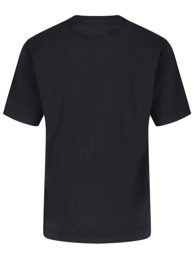 Embroidered Logo Cotton Short Sleeve T-Shirt Black - BURBERRY - BALAAN 3