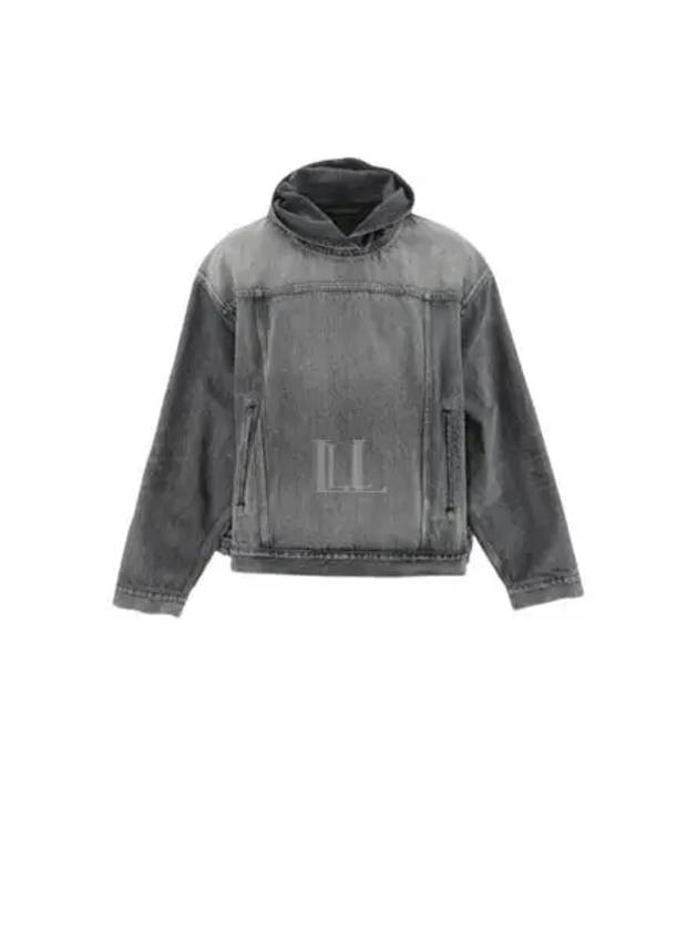 Distressed Denim Hoodie Black - BALENCIAGA - BALAAN 2