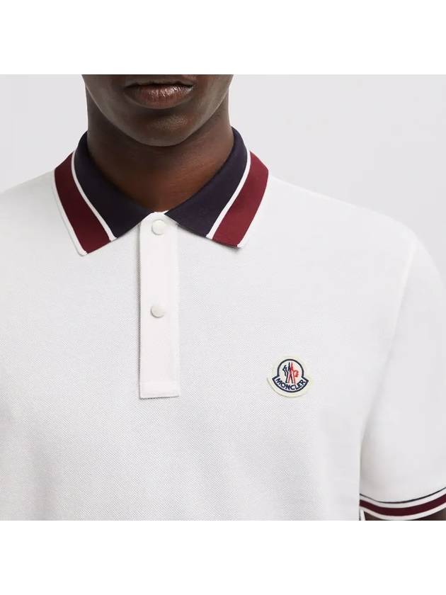 Logo Patch Polo Shirt White - MONCLER - BALAAN 5