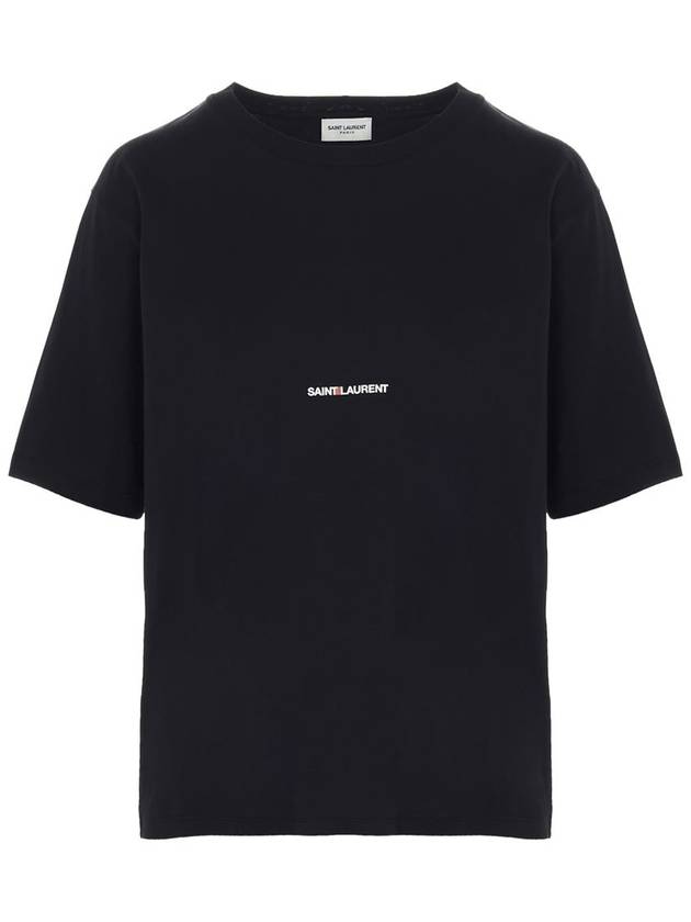 Rive Gauche Short Sleeve T-Shirt Black - SAINT LAURENT - BALAAN 2