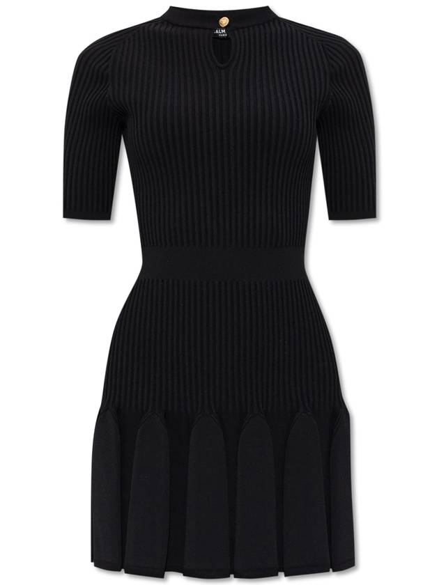 Balmain Ribbed Dress, Women's, Black - BALMAIN - BALAAN 1