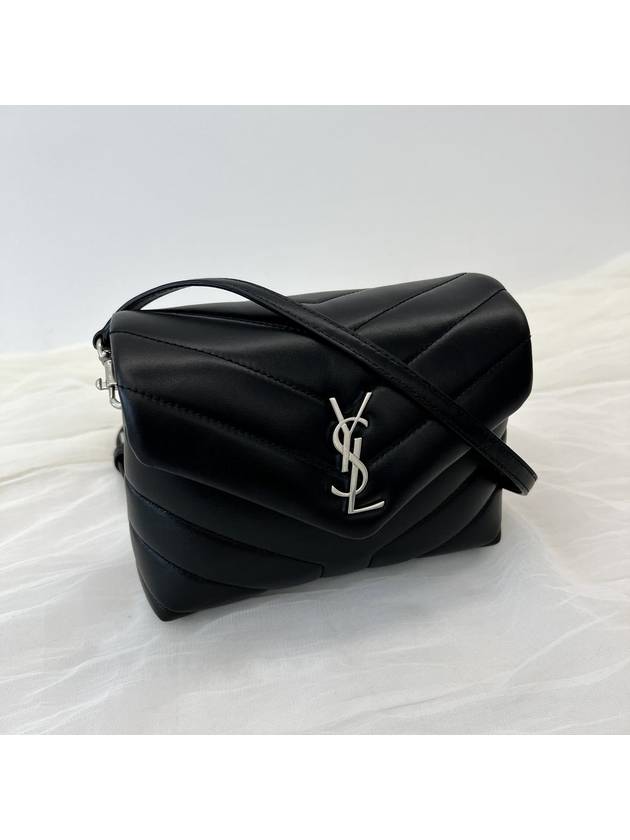 Toy Loulou Strap Shoulder Bag In Quilted Leather Black - SAINT LAURENT - BALAAN 4