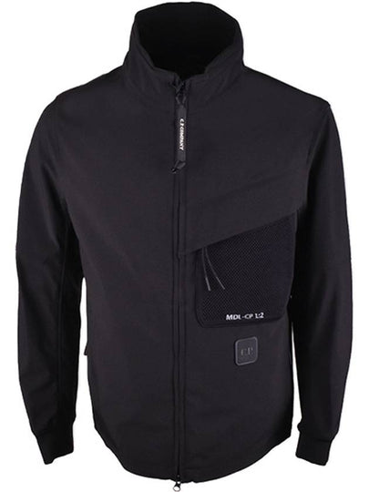 Logo Patch Shell-R Stand Collar Zip Up Jacket Black - CP COMPANY - BALAAN 2