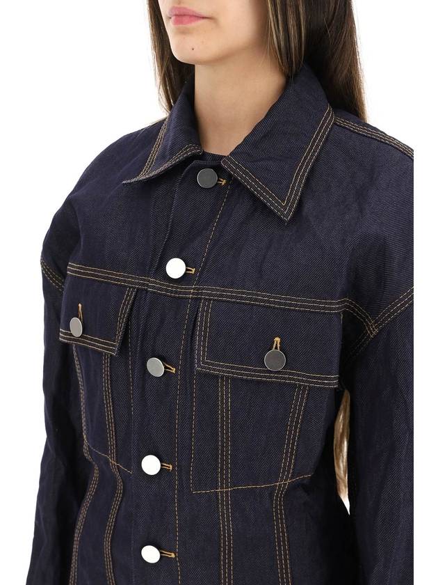 Metallic Denim Jacket Blue - BOTTEGA VENETA - BALAAN 6