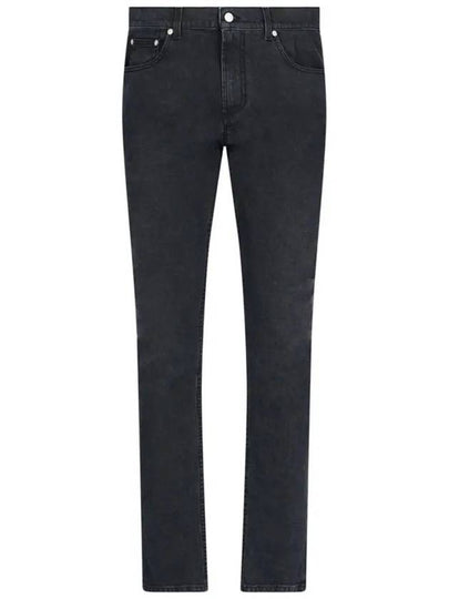 Logo Patch Slim Fit Denim Jeans Black - ALEXANDER MCQUEEN - BALAAN 2