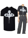 Spray ORB Classic Short Sleeve T-Shirt Black - VIVIENNE WESTWOOD - BALAAN 2