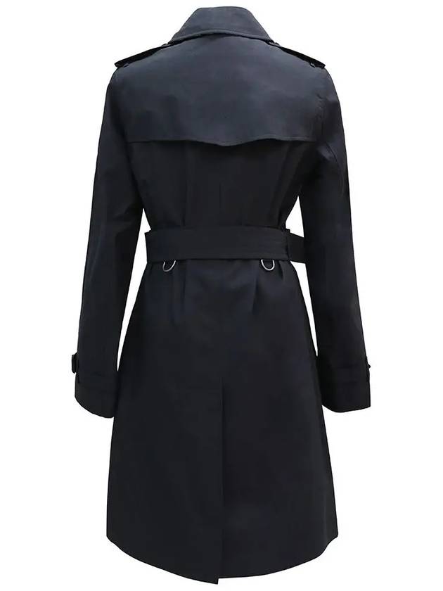 The Mid-length Kensington Heritage Trench Coat Midnight Blue - BURBERRY - BALAAN 4