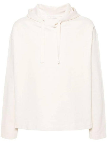 Drop Shoulder Cotton Hoodie Ivory - LEMAIRE - BALAAN 1