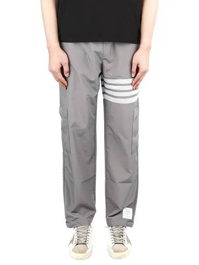 Men's Military Ripstop Mesh 4 Bar Track Pants Grey - THOM BROWNE - BALAAN 2