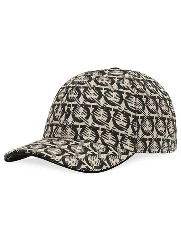 Gancini Monogram Pattern Ball Cap Beige - SALVATORE FERRAGAMO - BALAAN 4