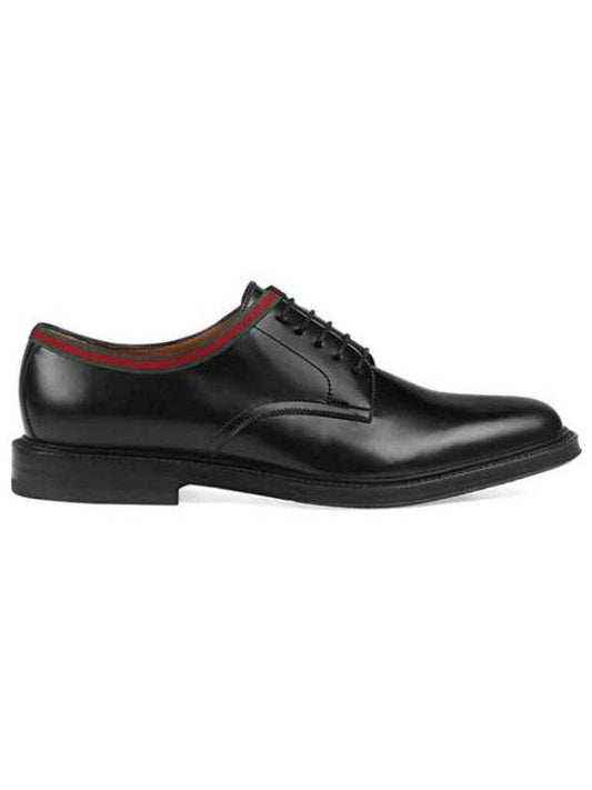 Men's Leather Lace-Up Derby Black - GUCCI - BALAAN 1