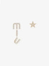 Crystal Embellished Pendant Asymmetric Earrings Gold - MIU MIU - BALAAN 2