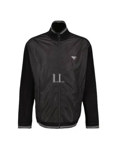 Triangle Logo Zip Up Jacket Black - PRADA - BALAAN 2