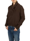 Men's Shawl Collar Cotton Sweatshirt Brown - SAINT LAURENT - BALAAN 6