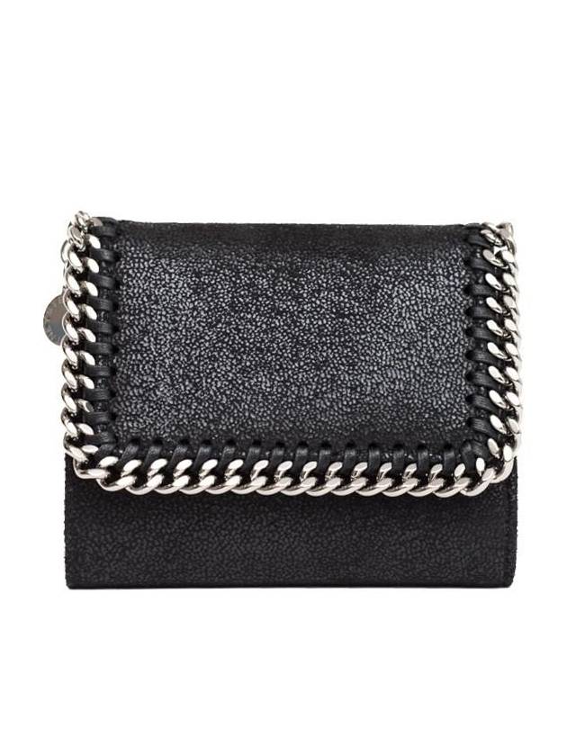 Silver Falabella Small Flap Ring Wallet Black - STELLA MCCARTNEY - BALAAN 3