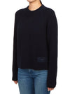 Logo Patch Wool Knit Top Night Blue - AMI - BALAAN 3