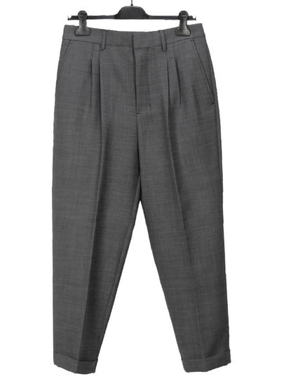 Pressed Crease Cropped  Slacks Grey - AMI - BALAAN 2