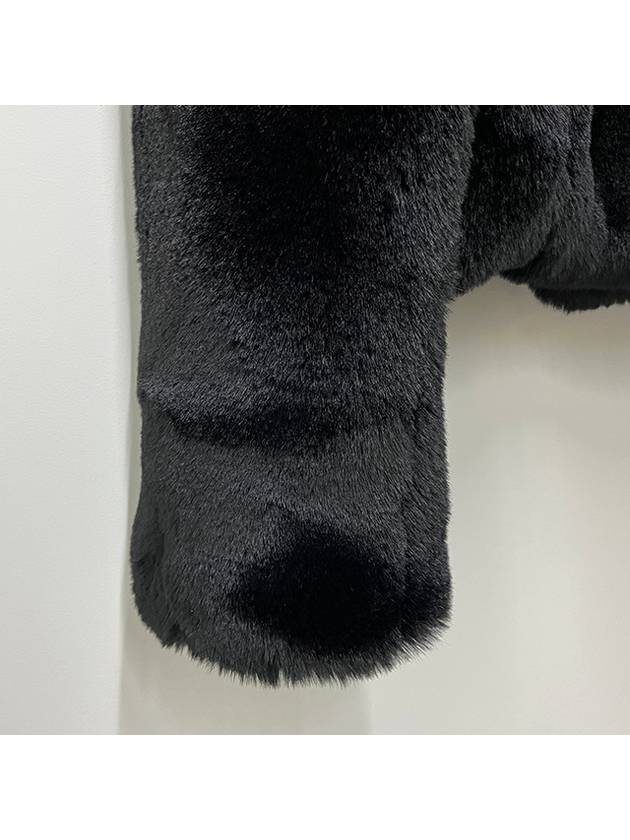 Fluffy Fake Fur Jacket Black - ACNE STUDIOS - BALAAN 7