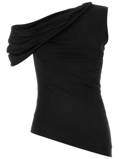 Asymmetric Draped Blouse Black - ALEXANDER MCQUEEN - BALAAN 2