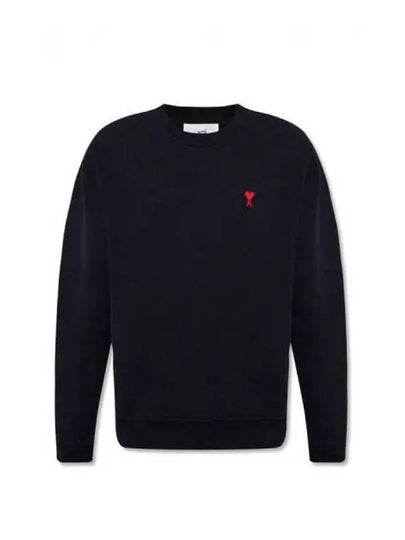 Small Heart Logo Sweatshirt Black - AMI - BALAAN 2