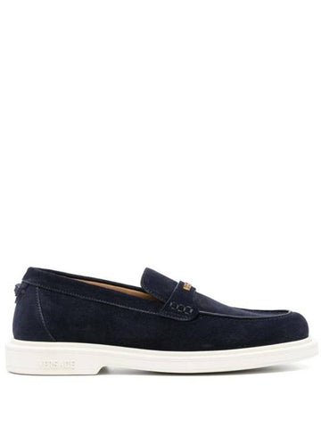 Giuliano Suede Loafers Blue - VERSACE - BALAAN 1