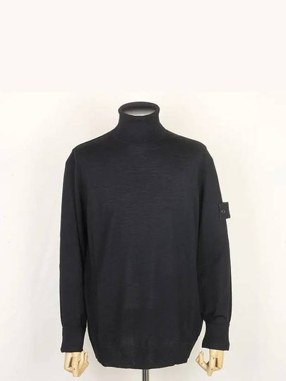 Wool Knit Turtleneck Black - STONE ISLAND - BALAAN 2