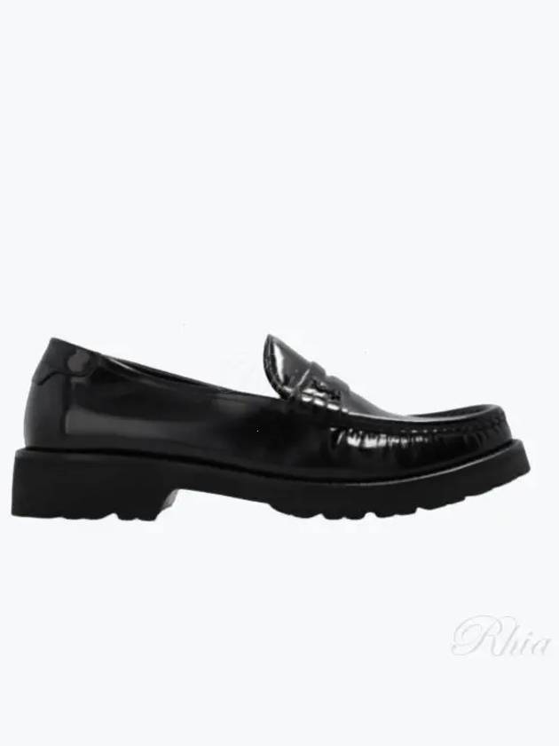 Monogram Leather Loafers Black - SAINT LAURENT - BALAAN 2